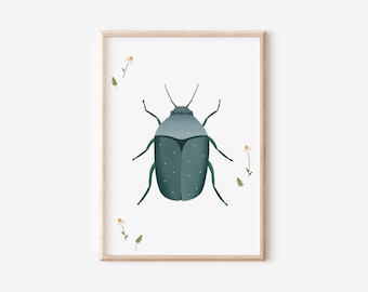 Affiche Coccinelle Chambre d'enfant Affiche enfant Animaux - Affiche chambre bébé - Affiche Prairie Chambre d'enfant - Cadeau de naissance