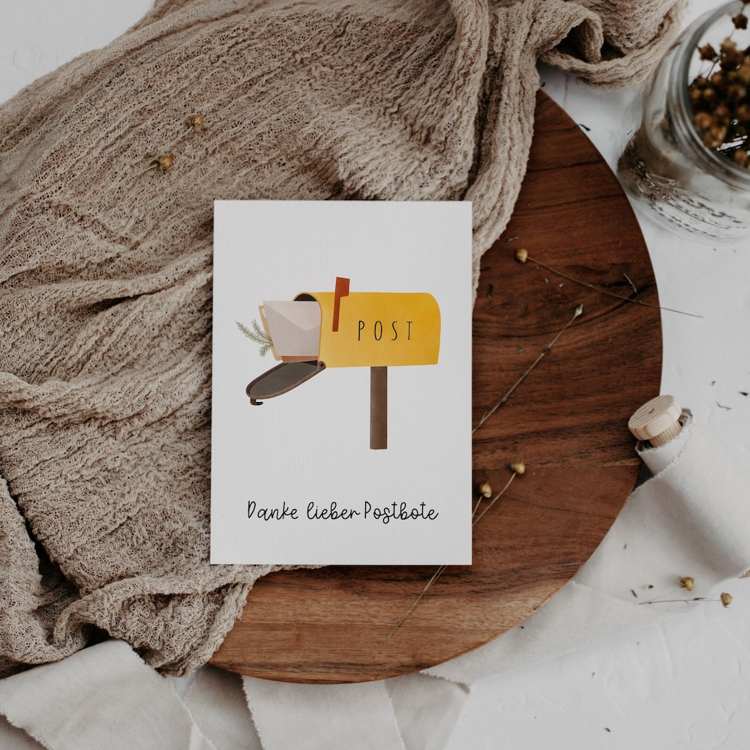 Dankeskarte für Postbote / Postbotin A6 Grußkarte Danke für Post Karte für den Postboten Danke