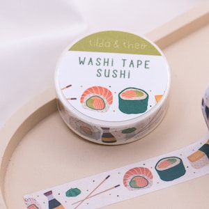 Washi Tape Sushi Klebeband Reise Japan - Italy Washi Tape - Masking Tape Bullet Journal Sushi Nigiri - Essen Washi Sushilover