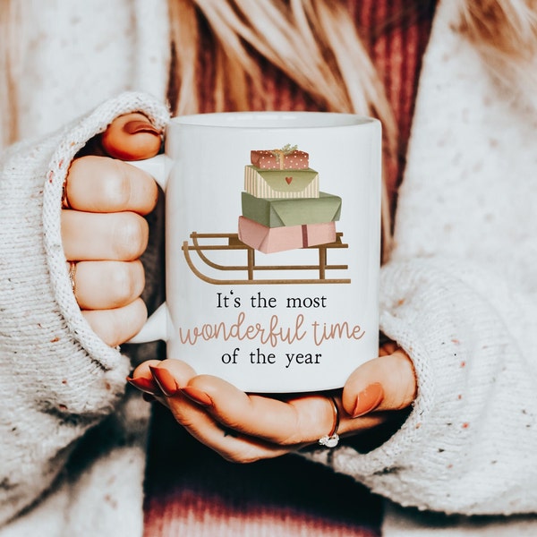 Tasse Schlitten Geschenke Cottagecore Tasse - Kaffeetasse Weihnachten - Becher Winter Geschenk - Reisebecher Christmas - Coffee Mug Geschenk