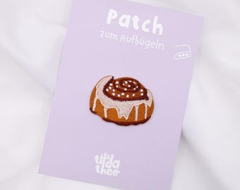 Cinnamon bun patch, Swedish design, printable shirt - Kanelbulle gift, iron-on Swedish gift