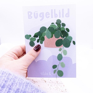 Iron-on image plant hanging plant patch houseplant - gift shirt decorate Iron On Patch - Plant Lady gift girlfriend T-shirt decoration