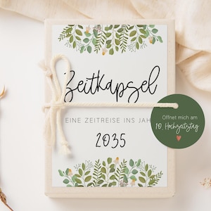 Zeitkapsel Hochzeit zum Ausfüllen Eukalyptus Karten in A6 - kreative Alternative zum Gästebuch - Fragekarten zum Ausfüllen Hochzeit