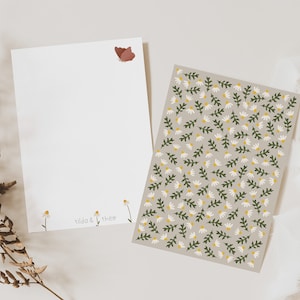 Postkarte Blumen Muster A6 Karte Frühling - Postkarte Blumen & Zweige - Geschenkverpackung Frühling