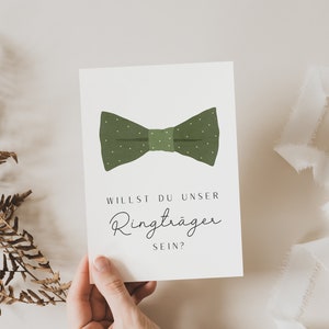 Ringträger Fragen Postkarte "Willst du unser Ringträger sein?" Fliege Geschenk Ringträger - - Hochzeit Blumenkind Karte