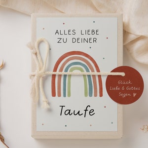 Geschenkschachtel zur Taufe Regenbogen Geldgeschenk zur Taufe - personalisiertes Taufgeschenk - Geschenkbox Täufling