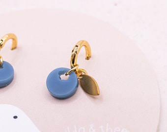 Ohrringe Blaubeeren Creolen aus Acryl 18k vergoldet Blaubeere - leichte Ohrstecker Früchte - allergikerfreundlich Geschenkidee Ohrringe