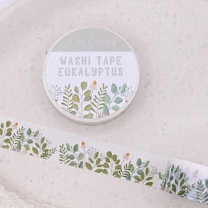 Washi Tape Eukalyptus Zweige Klebeband Blumen / Blüten - Wiese Washi Tape - Masking Tape Bullet Journal Flower Branch