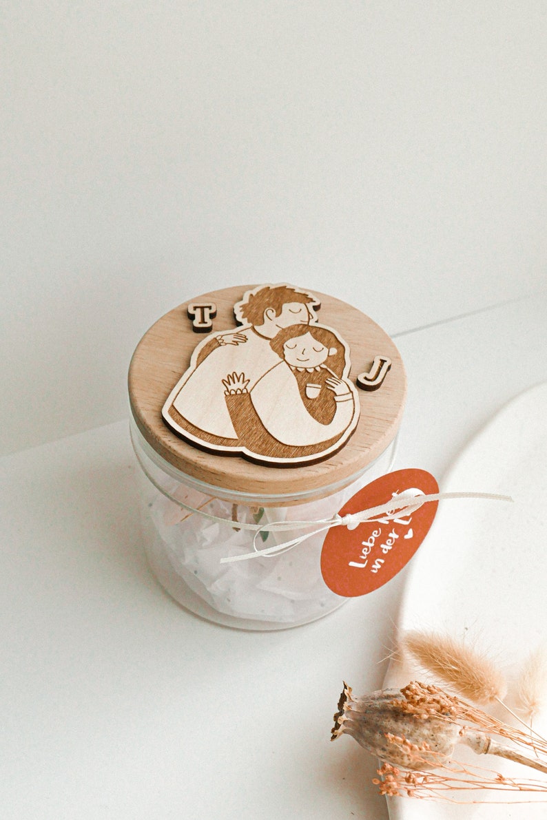 Storage Jar Wedding Gift Couple Personalized Gift Wedding Gift Anniversary Names Money Gift Packaging Jar Love image 9