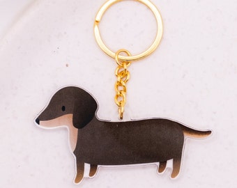 Keyring Dachshund Dog made of Acrylic Gift Dog Breed Keychain - Gift Apartment Key Animal - Gift Girlfriend Key Dachshund