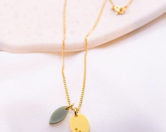 Necklace Lemon Acrylic 18k Gold Plated Fruit - Necklace Summer Lemon - Allergy-Friendly Gift Jewelry Charm Necklace Sterling