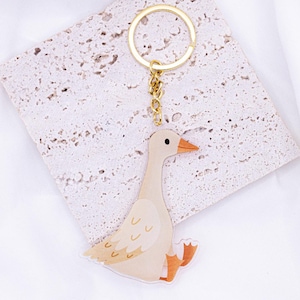 Acrylic Goose Keyring Gift Back to School - Apartment Gift - Animal Key - Back to School Gift Key Duck