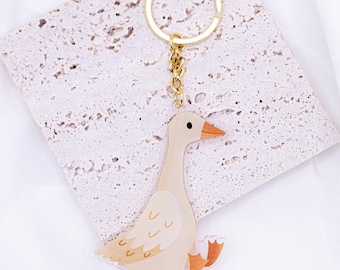 Acrylic Goose Keyring Gift Back to School - Apartment Gift - Animal Key - Back to School Gift Key Duck