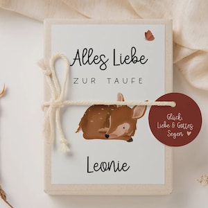 Geschenkschachtel zur Taufe Reh Waldtiere Geldgeschenk zur Taufe - personalisiertes Taufgeschenk