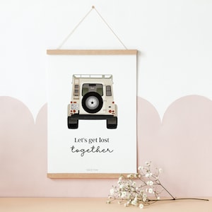 Camper Poster &quot;Let&#39;s get lost together&quot; - Reise Kunstdruck Abenteuer - Island Camper Wanddeko - Abenteuer Poster - Kunstdruck Camper Van