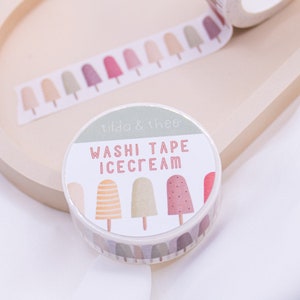 Washi Tape Ice Cream Adhesive Tape Ice Cream Summer Funny Washi Tape Masking Tape Bullet Journal Ice Cream on a Stick Food Washi Summer Paper Tape image 5