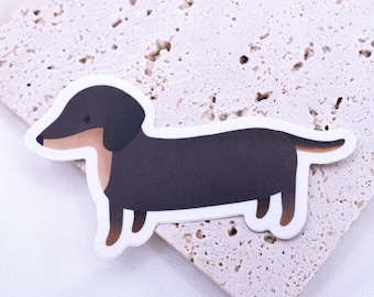 Sticker Dackel Hund Vinyl Aufkleber Hunderasse - Dachshund Sticker - Aufkleber Wasserflasche - Abziehbild Mini - wasserdichter Aufkleber