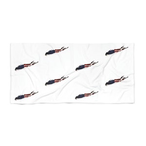 Long Island patriotic beach towel