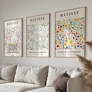 Set of 3 Matisse Posters | Set of 3 posters Matisse flowers | Wall decoration | wall art