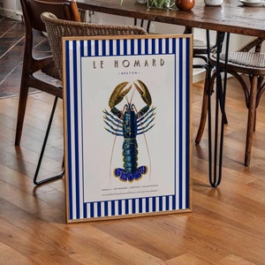 Póster de langosta vintage | Póster de langosta vintage | Cartel de decoración | Arte del cartel | Arte de la pared