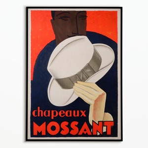Vintage Mossant Hat Poster | Mossant Hat Poster | Decorative Poster | Wall Decor | Gift Idea