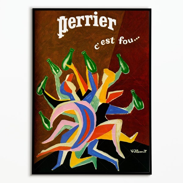 Perrier Vintage Poster | Perrier Poster | Beverage Poster | Drink Drink Food | Wall Art | Home decoration