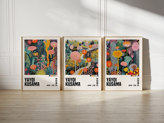 草間彌生ポスター |弥生ポスター 3 枚セット |ポスター 草間彌生