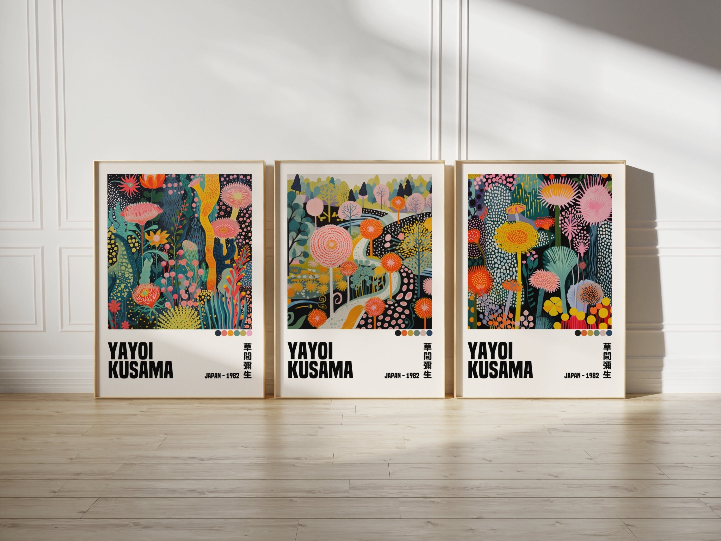 草間彌生ポスター |弥生ポスター 3 枚セット |ポスター 草間彌生