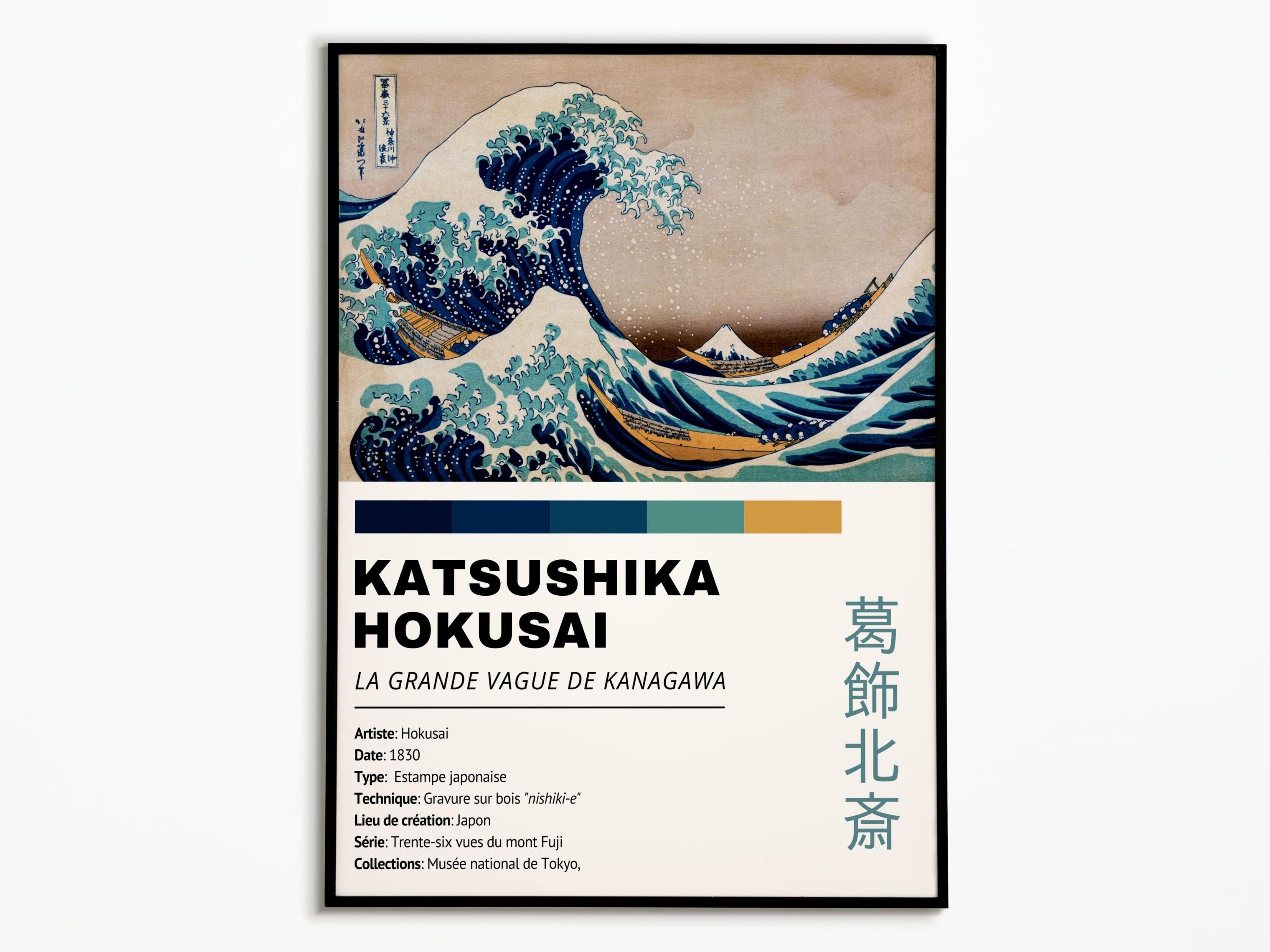 Affiche Vintage Vague Hokusai | Estampe Japonaise Wave Poster
