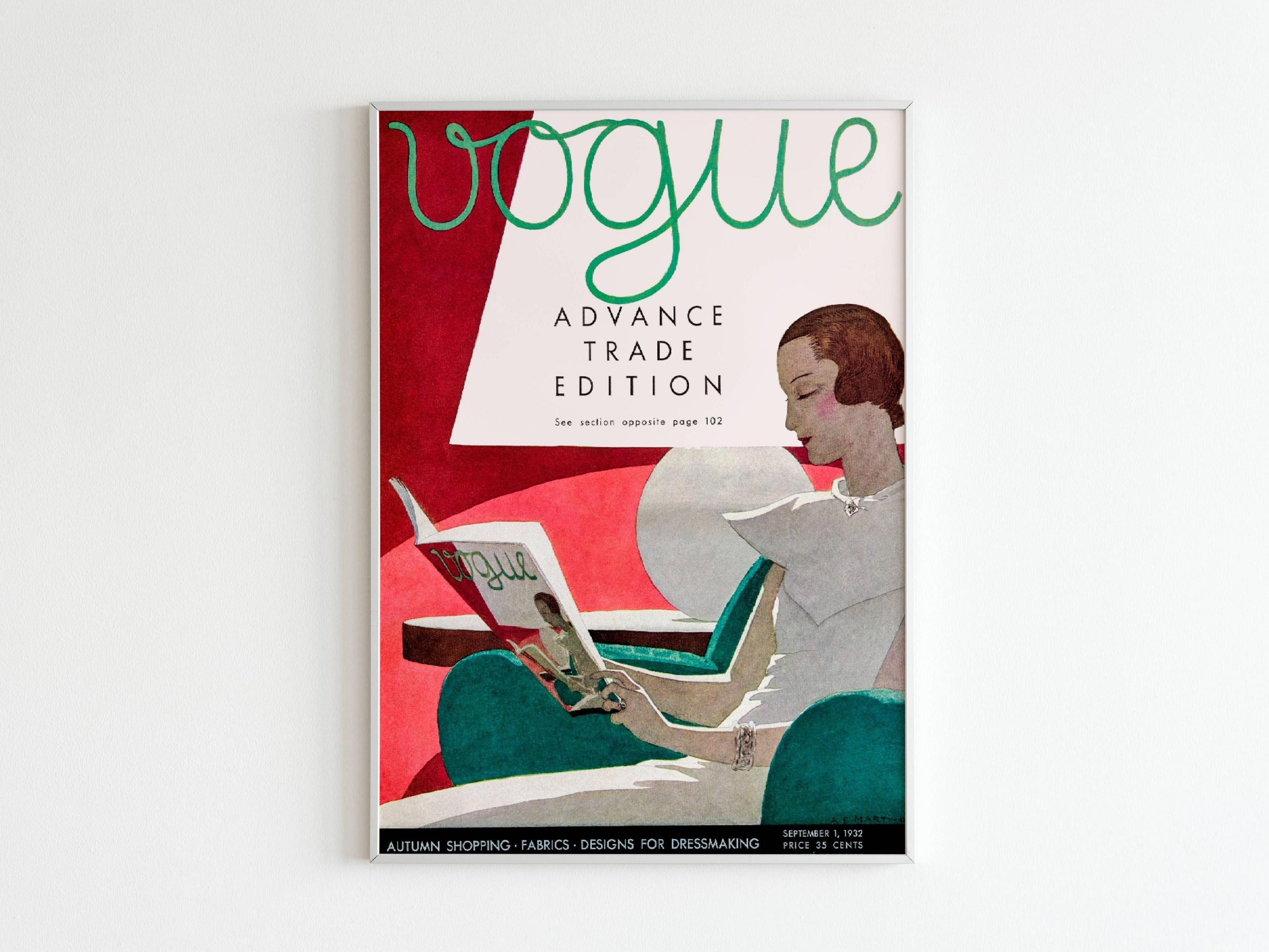 Affiche Vintage Retro Magazine Vogue