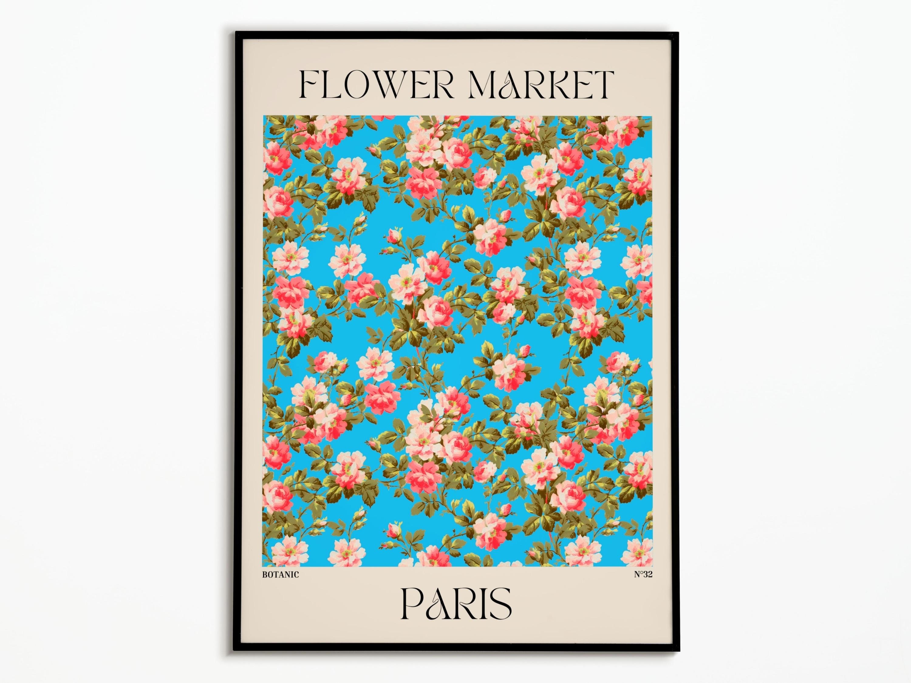 Affiche Marché Aux Fleurs | Affiche Floral Décoration Murale Idée Cadeau Affiche à Personnaliser