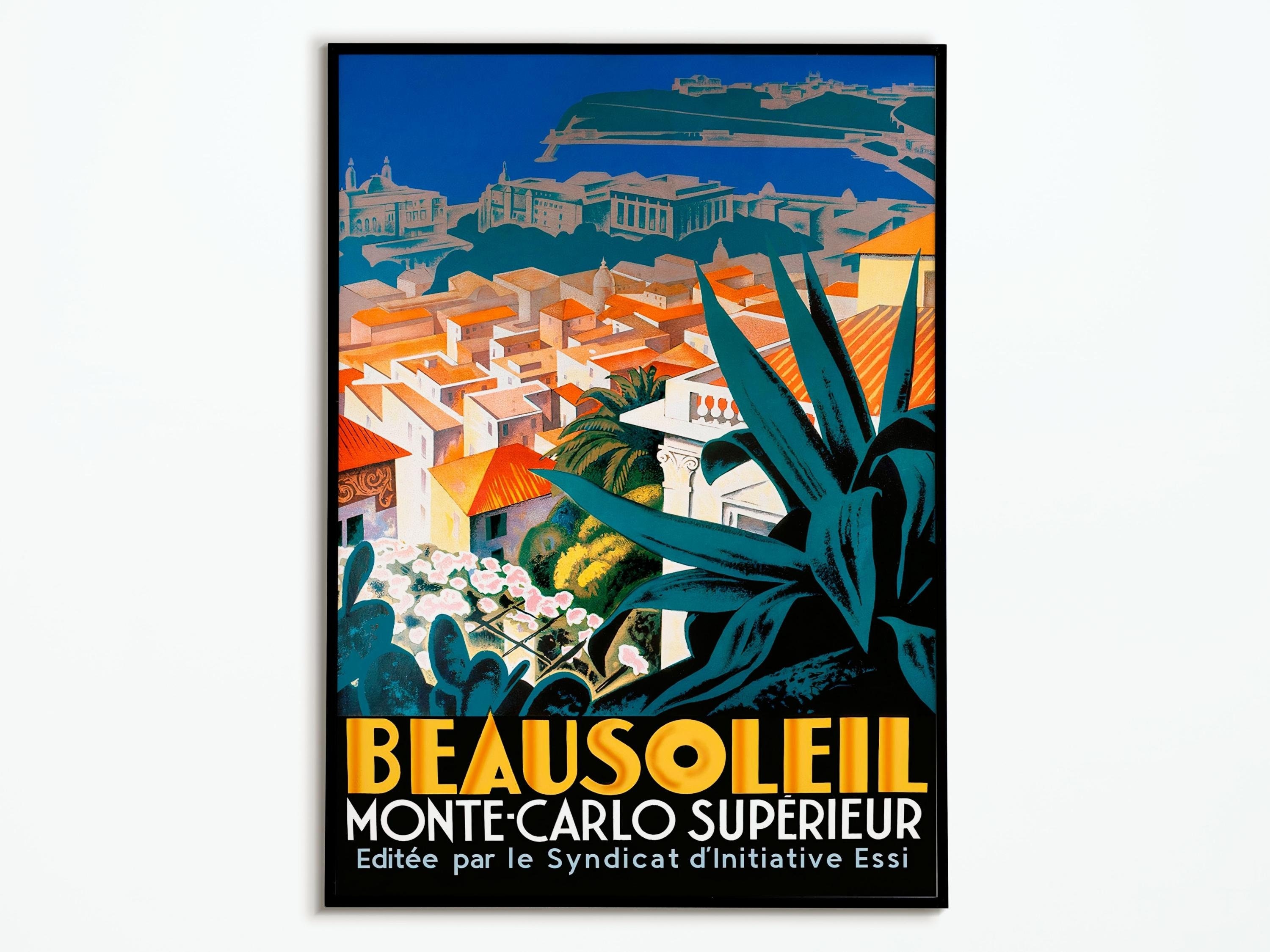 Affiche Vintage Voyage Monte-Carlo - Travel Poster Affiche Tourisme Décoration Intérieur Impression 