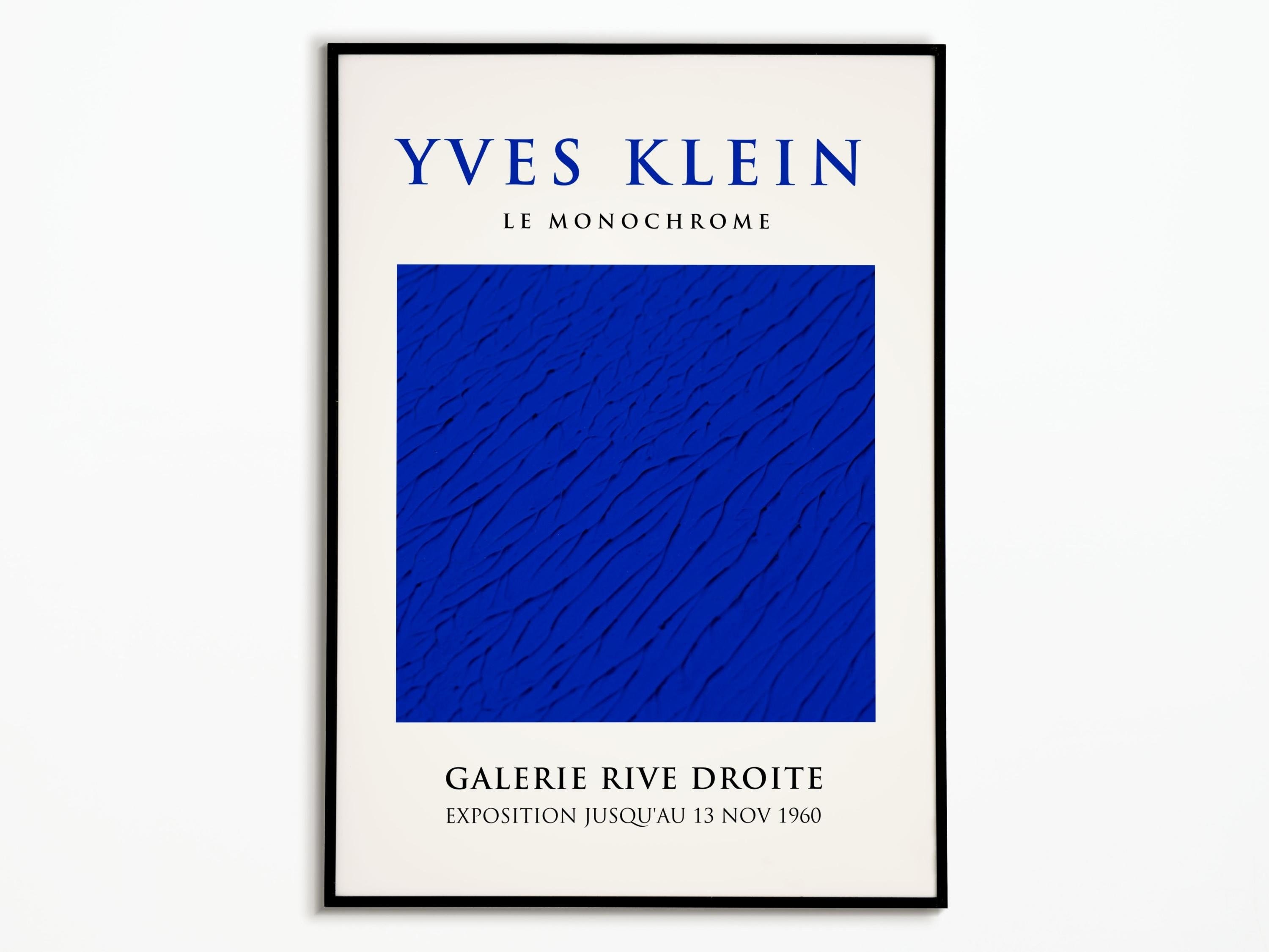 Affiche Yves Klein 1960 Monochrome Bleu | Affiche Décoration Affiche Art Exhibition Poster Klein