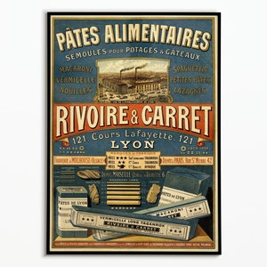 Vintage Pasta Poster 1889 | Vintage Pasta Poster | Decoration poster | Poster Art