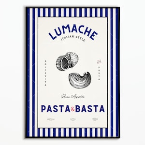 Vintage Italian Pasta Poster - Lumache Pasta Poster - Vintage Pasta Poster - Wall decoration