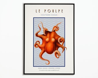 Vintage Octopus Poster | Vintage Octopus Poster | Decorazione poster | Poster | d&#39;arte Arte murale