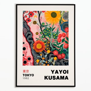 Pôster de Yayoi Kusama - Pôster de Yayoi Kusama - Pôster decorativo - Pôster de arte - Pôster de exposição - Multicolorido
