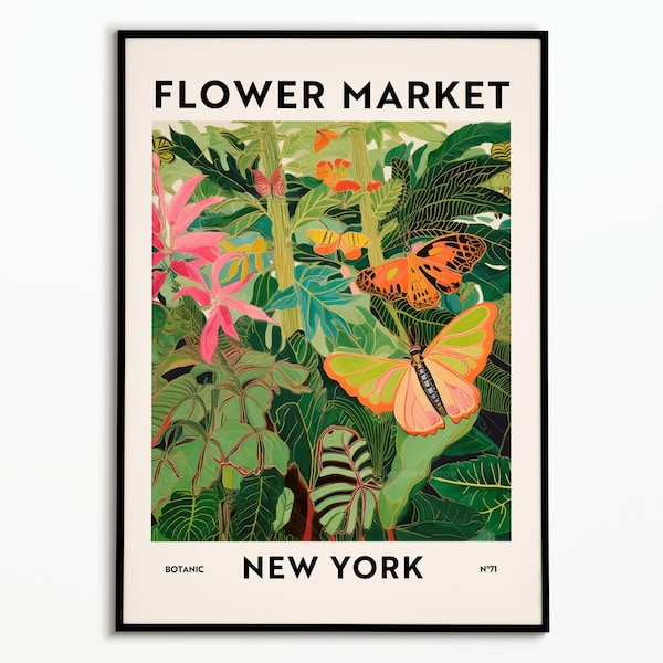 Poster Blumenmarkt New York | Poster Blumenmarkt New York | Dekorationsplakat | Plakatkunst