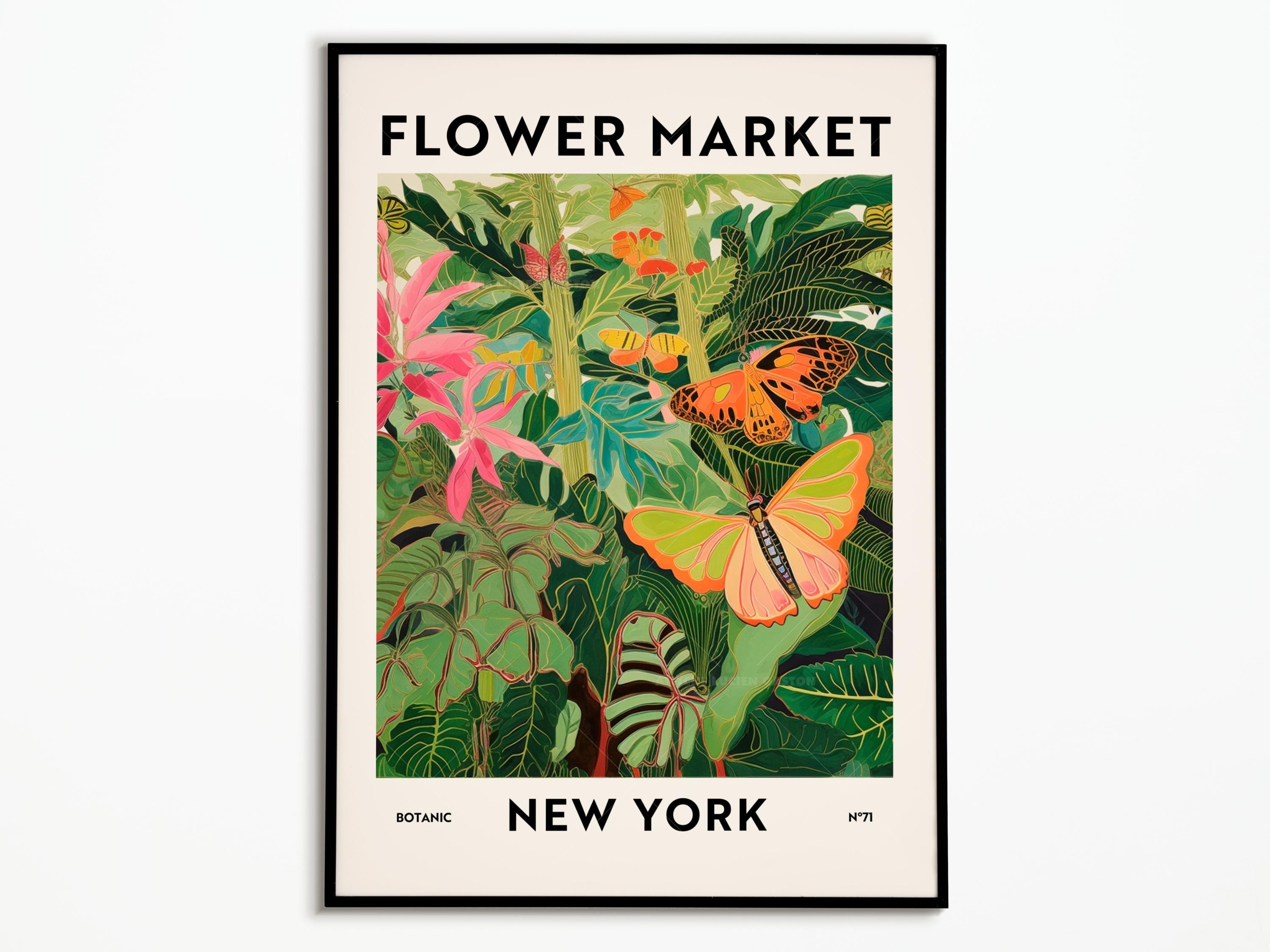 Flower Market New York Poster | Flower Market New York Poster | Decoration Poster | Art Poster