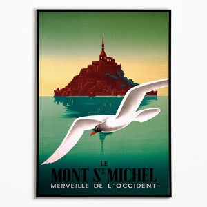 Vintage poster Mont-Saint-Michel France | Mont-Saint-Michel vintage poster