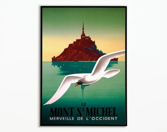 MONT ST MICHEL Rhsh - POSTER HQ 40x60cm D'une AFFICHE VINTAGE