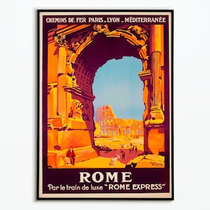 Vintage Poster Travel Rome - Travel Poster Roma - Travel Poster Italy - Interior Design - Print Poster