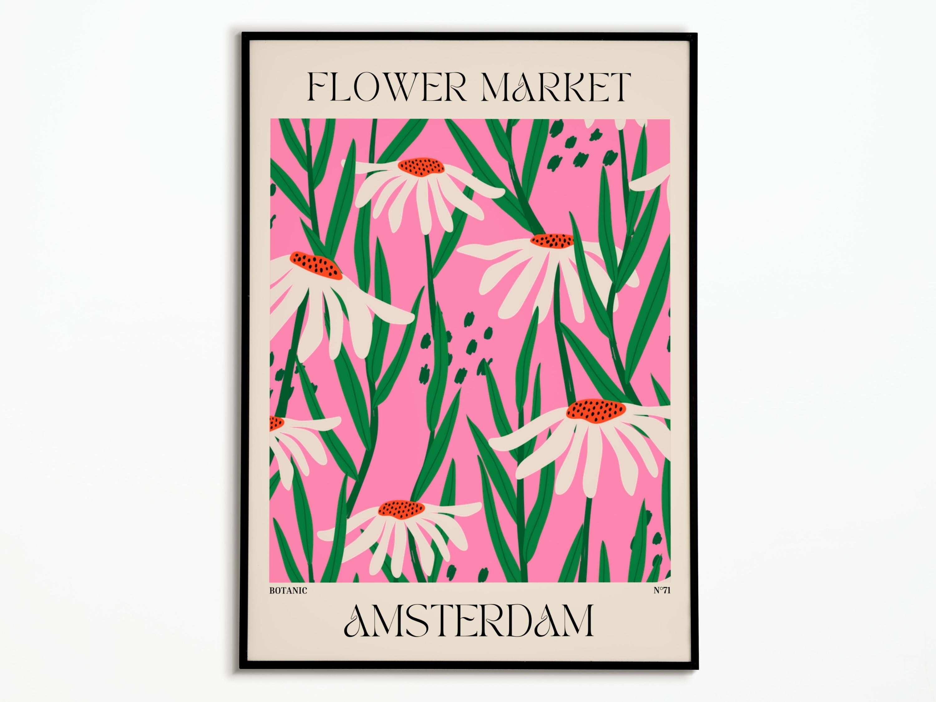 Affiche Marché Aux Fleurs, Affiche Floral, Décoration Murale, Idée Cadeau, à Personnaliser