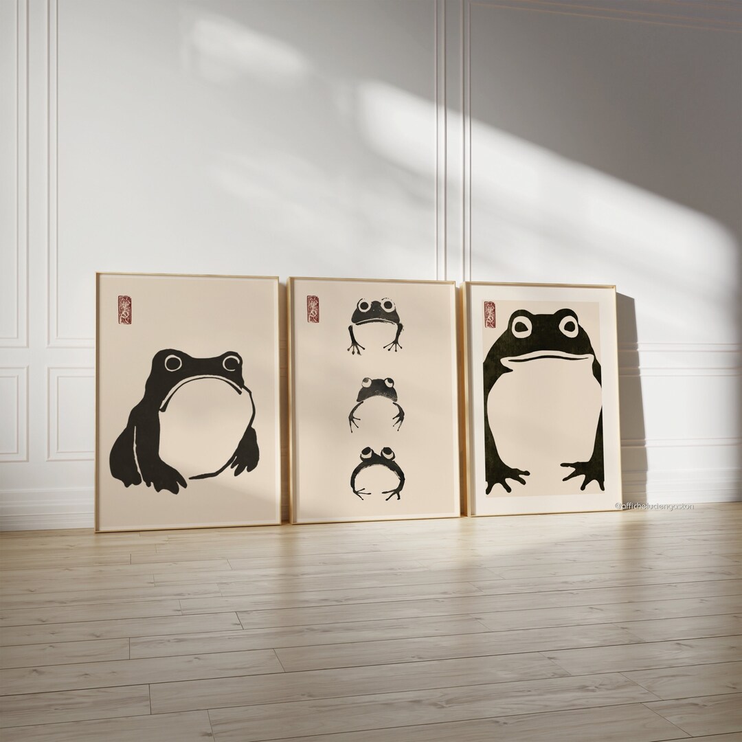 Set of 3 Frog Matsumoto Hoji Posters | Set 3 Frog Matsumoto Hoji | Wall ...