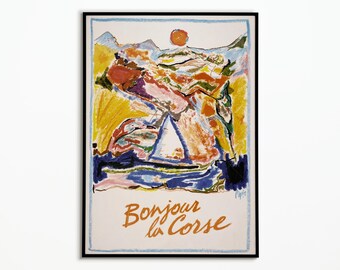 Corsica Travel Poster | Travel Poster Corsica | Wall Decoration | Art poster