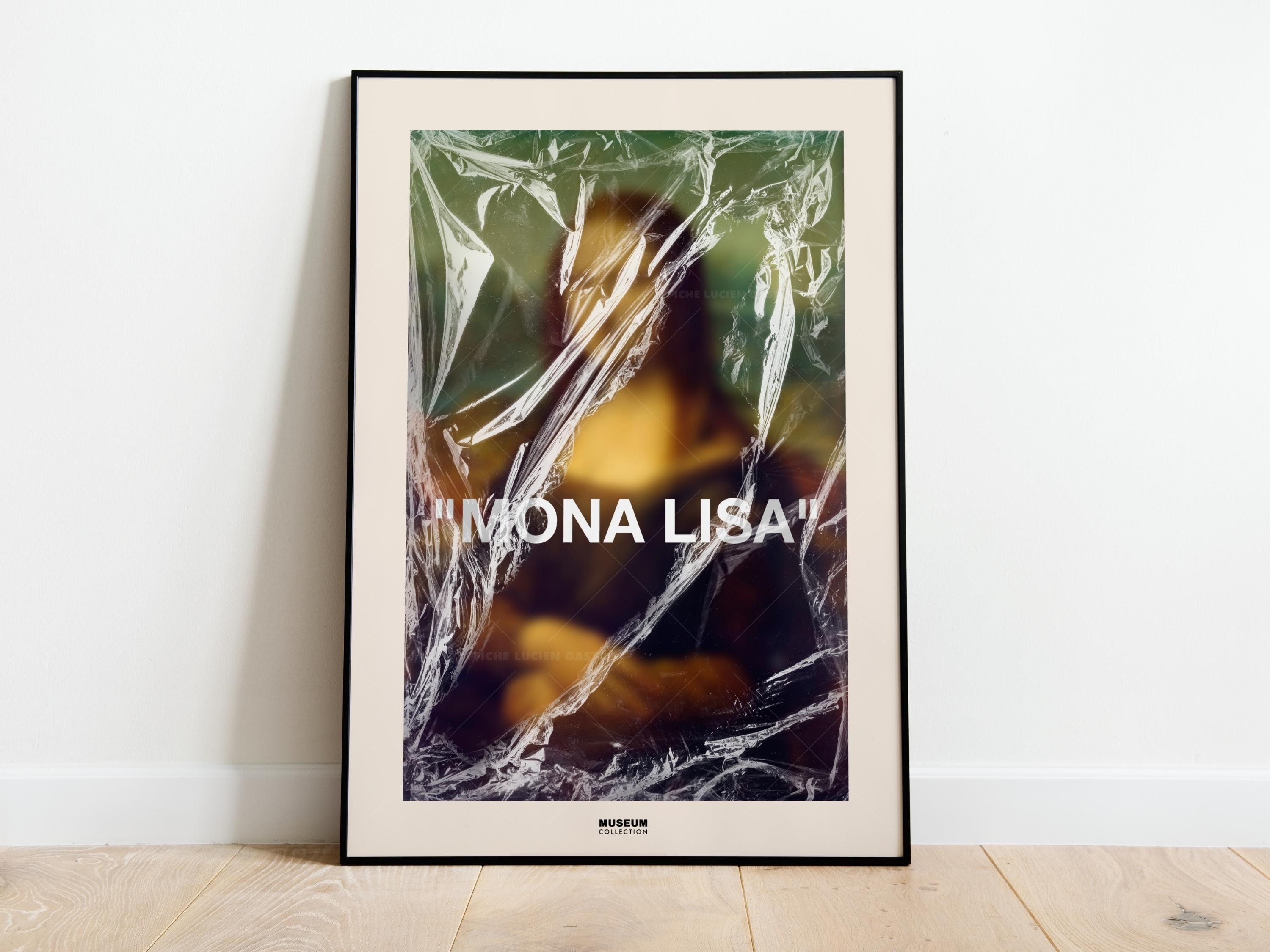 Poster Humoristique Mona Lisa - Toile Déco Salle De Bain - Version Parodie De La Joconde Avec Lunettes - 30x40 Cm - 9