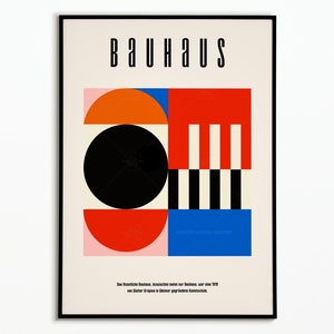 Poster originale Bauhaus - Tipografia Bauhaus - Poster Bauhaus - Poster artistico - Colori nero blu e rosso #BAU410