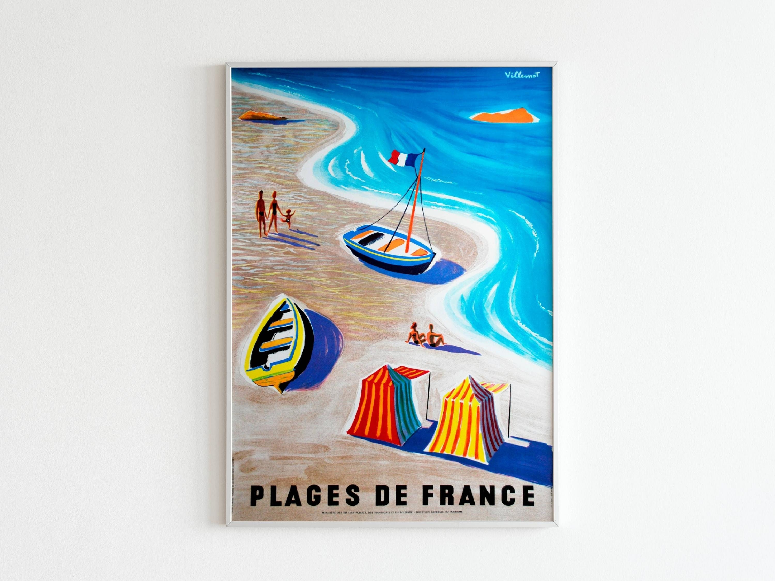Affiche Vintage Voyages Plage de France