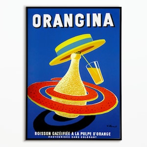 Vintage poster artdeco retro drink soda orangina