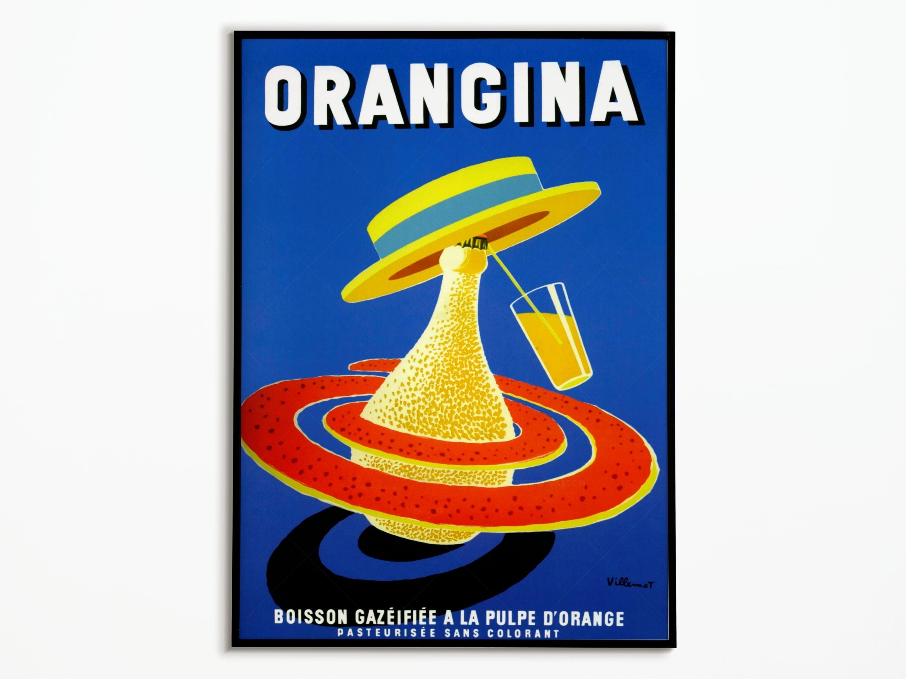 Vintage poster artdeco retro drink soda orangina